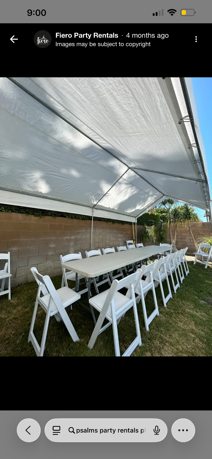 Real client event by Psalms Event Rentals